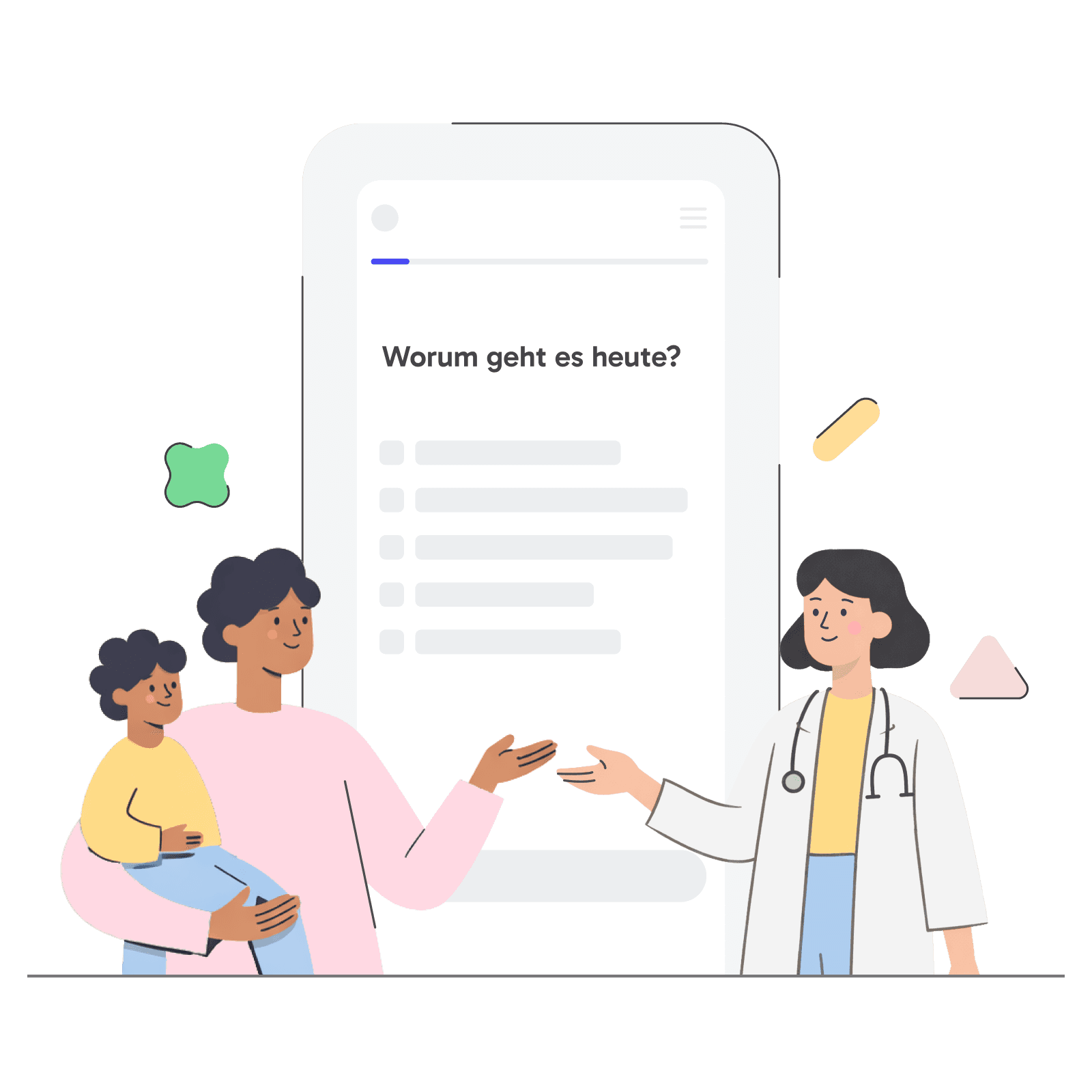 tio Praxis-Portal und Eltern-App Illustration