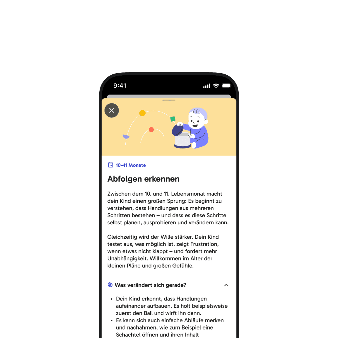 Entwicklungs-Highlights App-Ansicht