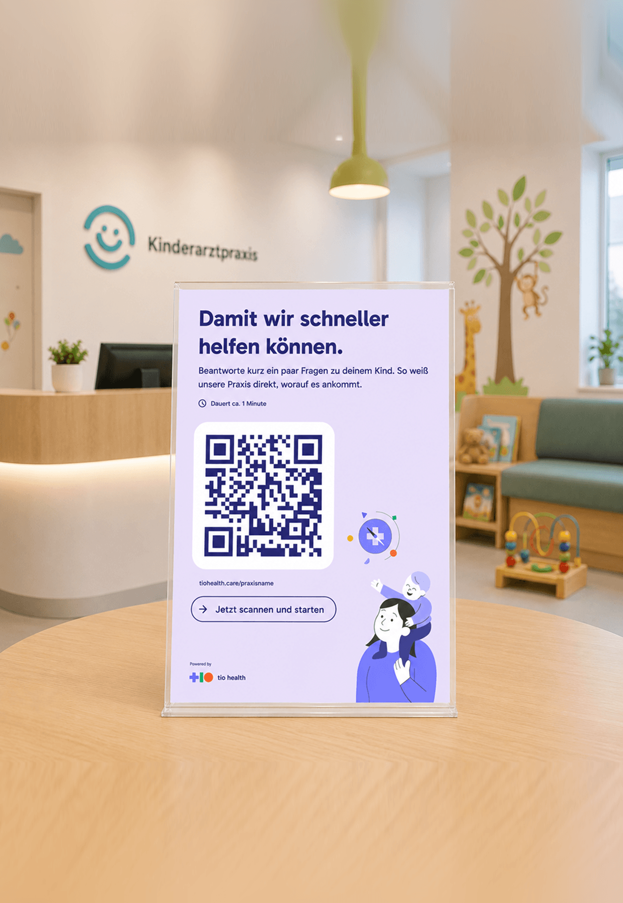 QR-Code Poster in einer Kinderarztpraxis