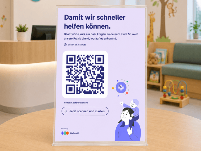 QR-Code Poster in einer Kinderarztpraxis