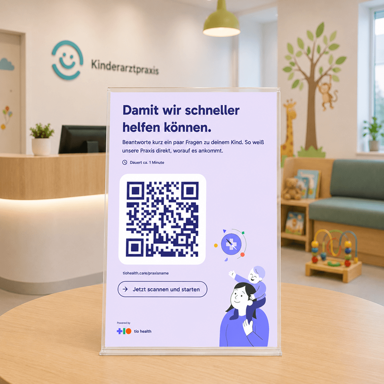 QR-Code Poster in einer Kinderarztpraxis