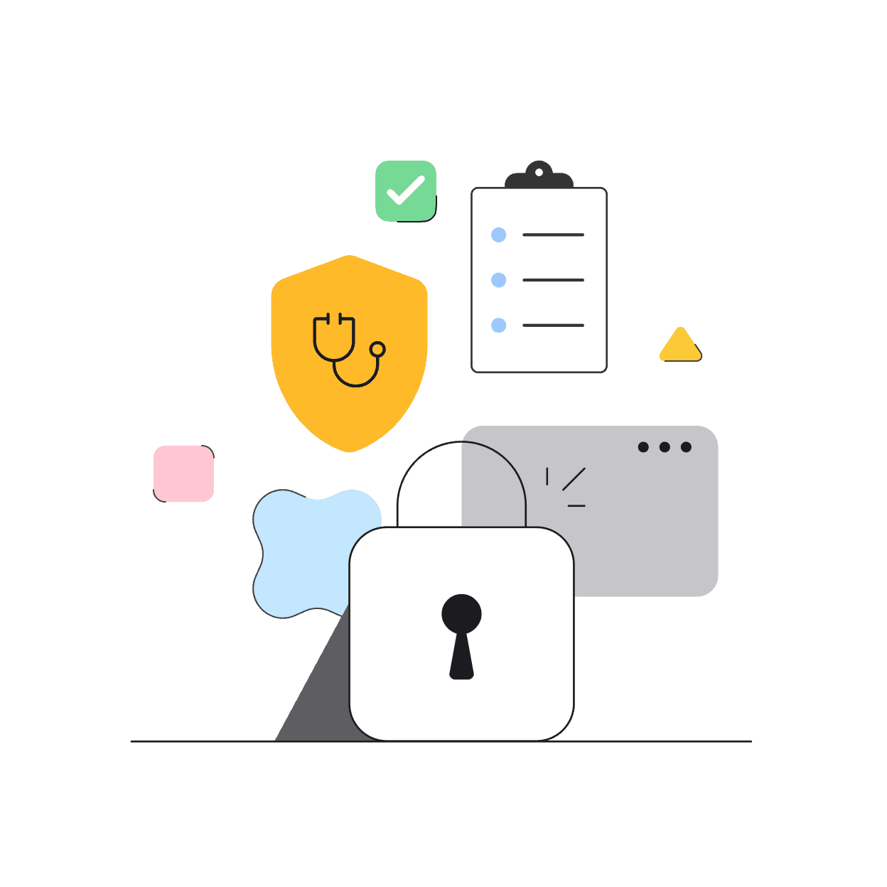 Datenschutz und medizinische Sicherheit Illustration