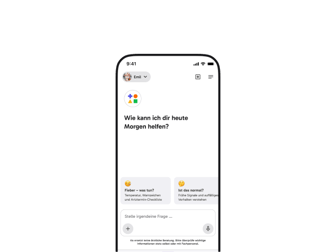 tio Symptom-Checker App-Ansicht